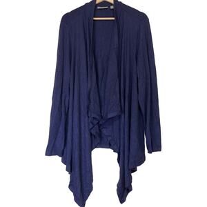 A454561 SUSAN GRAVER Lifestyle Cashmoozie Knit Cross-Over Cardigan Regal Navy 2X